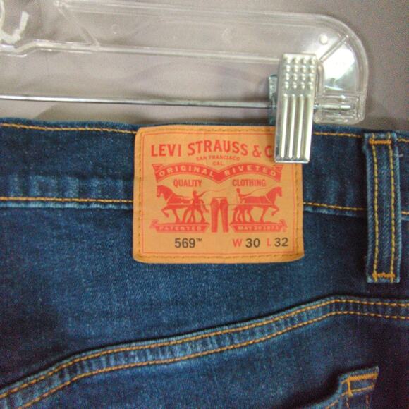Levis 569 Jeans Mens 30x32 Blue Loose Straight Relaxed - Picture 2 of 8